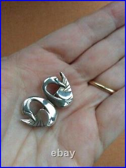 Ola Gorie Scottish Sterling Silver Swan Brooch, OMG mark