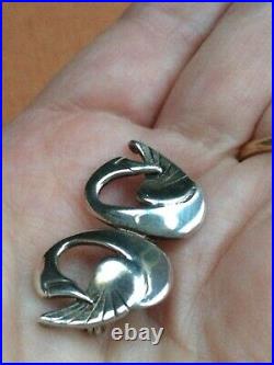 Ola Gorie Scottish Sterling Silver Swan Brooch, OMG mark