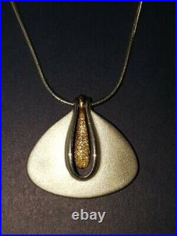 Ola Gorie Silver 9ct Drop Pendant Inspired by 1920s Bauhaus Furniture Scottish