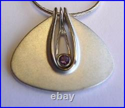 Ola Gorie Silver 9ct Drop Pendant Inspired by 1920s Bauhaus Furniture Scottish