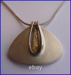 Ola Gorie Silver 9ct Drop Pendant Inspired by 1920s Bauhaus Furniture Scottish