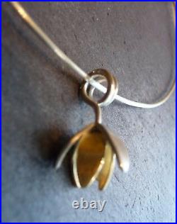 Ola Gorie Silver 9ct Drop Pendant Inspired by 1920s Bauhaus Furniture Scottish