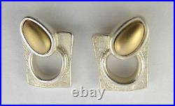 Ola Gorie Silver 9ct Yellow Gold Flow Earrings Mixed Metal Scottish