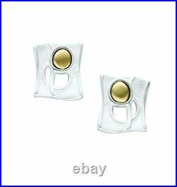 Ola Gorie Silver 9ct Yellow Gold Flow Earrings Mixed Metal Scottish