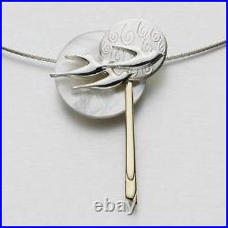 Ola Gorie Silver & 9ct Yellow Gold Flowerland Pendant 18 Curb Chain Scottish