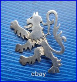 Ola Gorie Silver Brooch Scottish Rampant Lion Sterling Silver Orkney c1980s