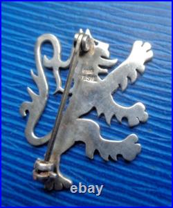 Ola Gorie Silver Brooch Scottish Rampant Lion Sterling Silver Orkney c1980s
