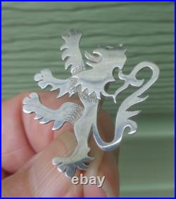 Ola Gorie Silver Brooch Scottish Rampant Lion Sterling Silver Orkney c1980s