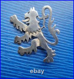Ola Gorie Silver Brooch Scottish Rampant Lion Sterling Silver Orkney c1980s