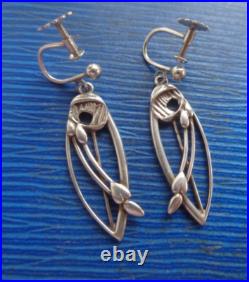 Ola Gorie Silver Earrings Mackintosh Screw Back Scottish Sterling Orkney