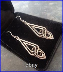 Ola Gorie Silver Earrings Scottish Sterling AILSA Celtic Drop Style Orkney
