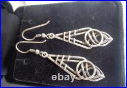 Ola Gorie Silver Earrings Scottish Sterling AILSA Celtic Drop Style Orkney
