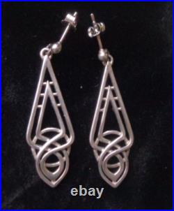 Ola Gorie Silver Earrings Scottish Sterling AILSA Celtic Drop Style Orkney