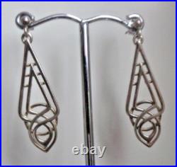 Ola Gorie Silver Earrings Scottish Sterling AILSA Celtic Drop Style Orkney