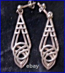 Ola Gorie Silver Earrings Scottish Sterling AILSA Celtic Drop Style Orkney