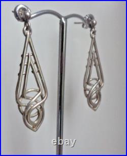 Ola Gorie Silver Earrings Scottish Sterling AILSA Celtic Drop Style Orkney