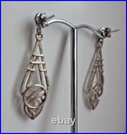 Ola Gorie Silver Earrings Scottish Sterling AILSA Celtic Drop Style Orkney