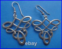 Ola Gorie Silver Earrings Scottish Sterling Silver TUDOR Drop Hook Orkney