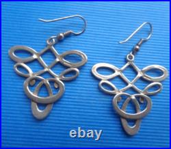 Ola Gorie Silver Earrings Scottish Sterling Silver TUDOR Drop Hook Orkney