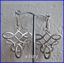 Ola Gorie Silver Earrings Scottish Sterling Silver TUDOR Drop Hook Orkney