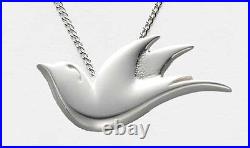 Ola Gorie Silver Lovebird Dove Pendant Chain Bird Scottish