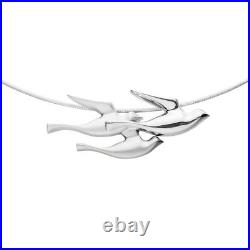 Ola Gorie Silver Lovebird Dove Pendant Chain Bird Scottish