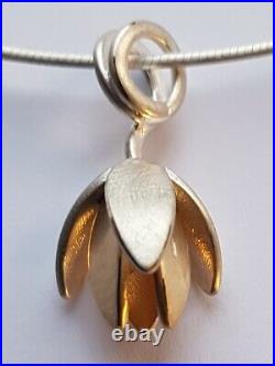 Ola Gorie Silver Lovebird Dove Pendant Chain Bird Scottish