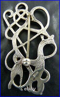 Ola Gorie Silver Urnes Brooch Pin Scottish Boxed 1988