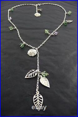 Ola Gorie Sterling Silver 925 Kimono Necklace Purple Green Scottish