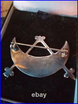 Ola Gorie Sterling Silver Pictish Brooch Pin Scottish vintage