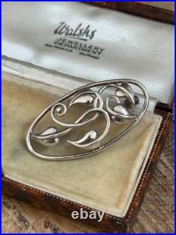 Ola Gorie Sterling Silver Vintage Brooch 925 Leaves Art Nouveau Style Scottish