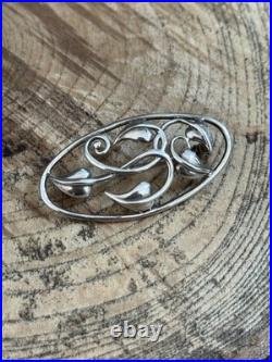 Ola Gorie Sterling Silver Vintage Brooch 925 Leaves Art Nouveau Style Scottish