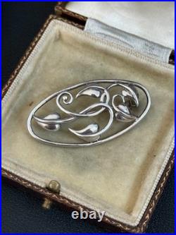 Ola Gorie Sterling Silver Vintage Brooch 925 Leaves Art Nouveau Style Scottish
