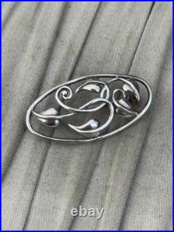 Ola Gorie Sterling Silver Vintage Brooch 925 Leaves Art Nouveau Style Scottish