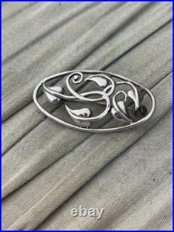 Ola Gorie Sterling Silver Vintage Brooch 925 Leaves Art Nouveau Style Scottish