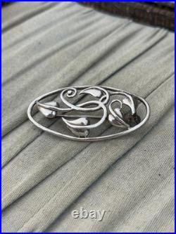 Ola Gorie Sterling Silver Vintage Brooch 925 Leaves Art Nouveau Style Scottish