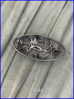 Ola Gorie Sterling Silver Vintage Brooch 925 Leaves Art Nouveau Style Scottish