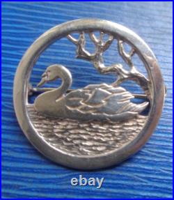 Orkney Ortak SWAN Brooch Sterling Scottish silver Vintage c1980s Malcolm Gray