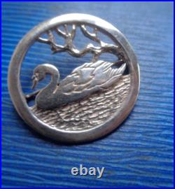 Orkney Ortak SWAN Brooch Sterling Scottish silver Vintage c1980s Malcolm Gray