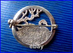 Orkney Ortak SWAN Brooch Sterling Scottish silver Vintage c1980s Malcolm Gray