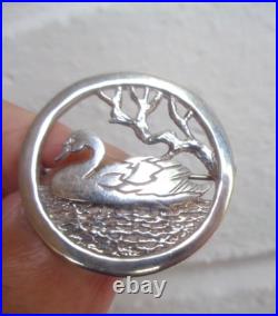 Orkney Ortak SWAN Brooch Sterling Scottish silver Vintage c1980s Malcolm Gray