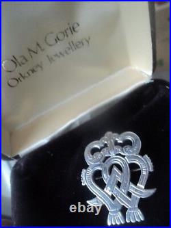 Orkney Sterling Silver Scottish Luckenbooth Brooch c. 1980s + box Ola Gorie