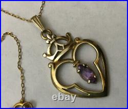 Ortak Orkney Scottish Sterling Silver Gilt Celtic Luckenbooth Amethyst Pendant