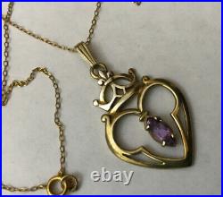 Ortak Orkney Scottish Sterling Silver Gilt Celtic Luckenbooth Amethyst Pendant