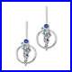 Ortak Scottish Jewellery Dröfn Sterling Silver & Blue Enamel Hoop Drop Earrings