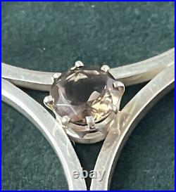 Ortak Smoky Quartz Pendant Sterling Silver Scottish 925 6.67g Boxed With Card