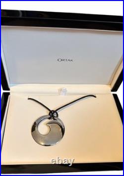 Ortak Solid Sterling 925 Modern Pendant Necklace 18.4g Signed Scotland $250