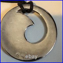 Ortak Solid Sterling 925 Modern Pendant Necklace 18.4g Signed Scotland $250