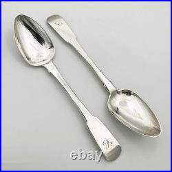 PAIR SCOTTISH PROVINCIAL TEASPOONS STERLING SILVER DAVID GRAY DUMFRIES c1825