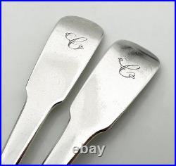 PAIR SCOTTISH PROVINCIAL TEASPOONS STERLING SILVER DAVID GRAY DUMFRIES c1825
